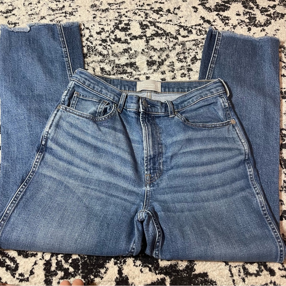 Everlane The Cheeky Bootcut Ankle Crop High Rise Two-Tone Jeans 30 - Picture 3 of 3